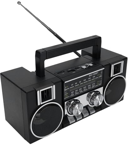Dpofirs Portable FM AM Radio, Sound Clear Radio Full Band SW avec Haut-Parleur RVB Bluetooth, Radios d'urgence pour Le Jardin Extérieur Intérieur Salle de Bain de Voyage (Black)