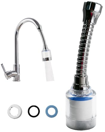 360° Rotating Sink Water Faucet Filters,Purifier Kitchen Tap Filtration,Sink Faucet Filter with Extension Tube for Kitchen and Bathroom,Removes Chlorine Fluoride Heavy Metals,Water Softening