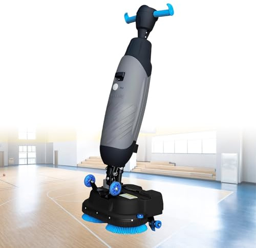 Lissontine Fregadora Comercial Ligera, Mini Fregadora de Suelos, Aspiradora Fregadora, Cepillo Rotativo 360°, Limpieza Profesional y Alta Eficiencia para Locales Comerciales, Oficinas y Escuelas Grey