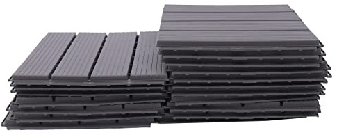 Terrassenfliesen, 22er-Set, Balkonfliesen 30 x 30 cm, Patio Fertiger Interlocking Bodenbelag Deck Fliesen Innen Außen Garten Decking Déco, Grau