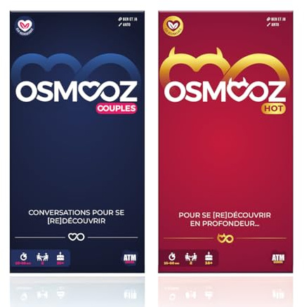 ATM Gaming Pack St Valentin - OSMOOZ Couple + OSMOOZ Red - Jeu Couple - Cadeau Femme ou Homme - Idée Cadeau Couple idéal - Cadeau Anniversaire Femme
