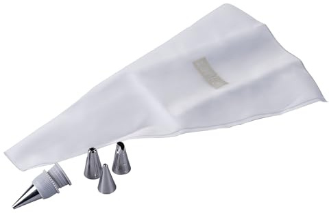 Zenker Sweet Sensation Spritzbeutel-Set mit 4 Edelstahl-Tüllen – Zum Dekorieren von Kuchen, Torten & Cupcakes, wiederverwendbar & spülmaschinengeeignet