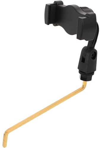 CONGARTENO Soporte para Teléfono y Partitura de Saxofón Clip Ajustable en Ángulo, Material Abs y Acero Inoxidable para Práctica en Casa y Actuaciones al Aire Libre