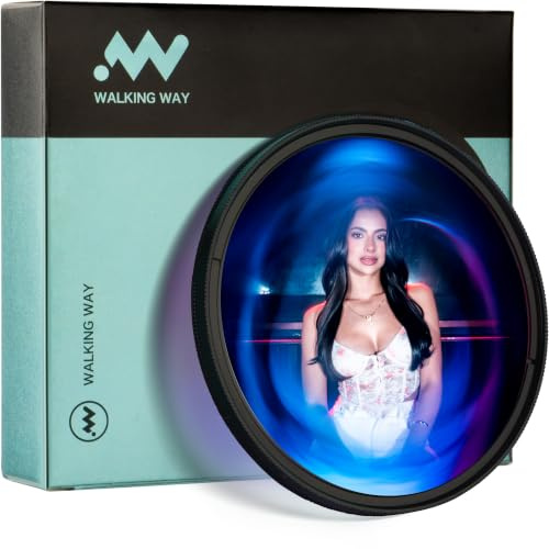 Walking Way 77mm Halo Chromatique Distorsion Tourbillonnante Arc-en-Ciel | Filtre vortex iridescent avec distorsion tourbillonnante arc-en-ciel pour portraits créatifs paysages et narration visuelle