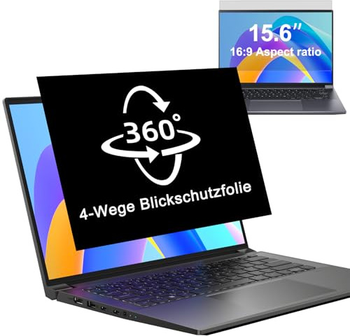 LUSA DESIGN 360°Blickschutzfolie für 15,6 Zoll Laptop 16:9 Seitenverhältnis