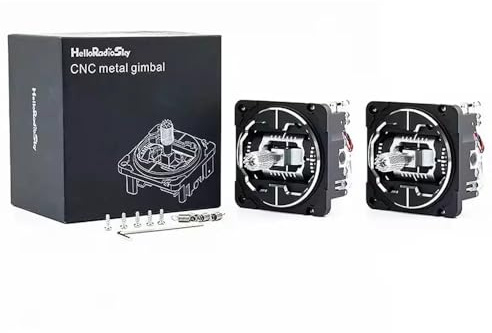 ZGGOZDH pour HelloRadio VG01 CNC Aluminium Hall Gimbal pour Stabilisateur pour V16 V14 Contrôleur Compatible T18 TX16 Boxer RC Drone pour FPV(2PCS Black)