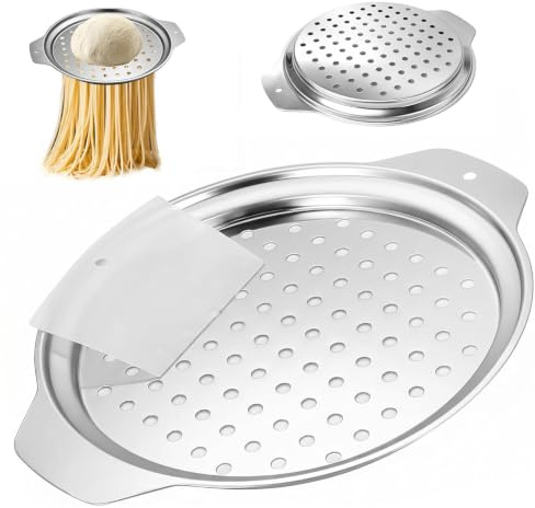 YuLiMirich Spätzlehybel, spätzlerrivjärn med skrapa, Spätzlesil och rivjärn av rostfritt stål, traditionell tysk pastaapparat för hemgjord Spätzle, Spätzlepress rostfritt stål