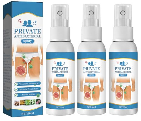 Spray Antibactérienne Privée,Antifongique Pour Homme,Soulager l'inconfort,Pour Hommes,30ML*3PC