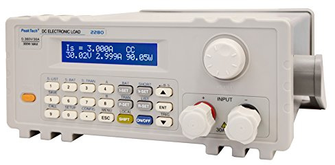 PeakTech P 2280 – Programmierbare DC-Elektronische Last 300W mit genauem LCD-Display, USB-to-COM Adapter, Dynamische Lastprüfung,Konstantmodus,Gleichspannungen bis zu 360V, Entladeprüfer für Batterien