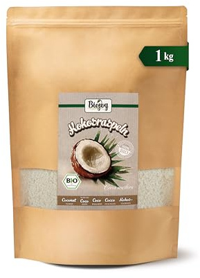 Biojoy BIO Kokosraspeln getrocknet, ungesüßt und ungeröstet, 1 kg | Kokosflocken, ungeschwefelt, ohne Zuckerzusatz