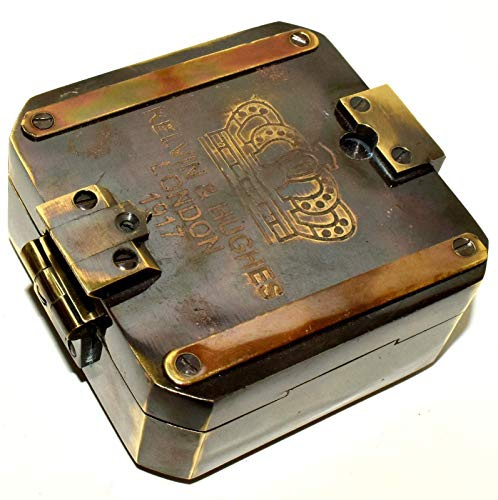 Medieval Replicas Bussola Brunton in ottone massiccio, 7,6 cm, da collezione, idea regalo