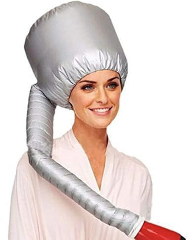 offershop Casco Cuffia Asciuga Capelli Portatile Fono Phono Fon Phon Asciugacapelli Termico Termica Attacco Universale (Argento)