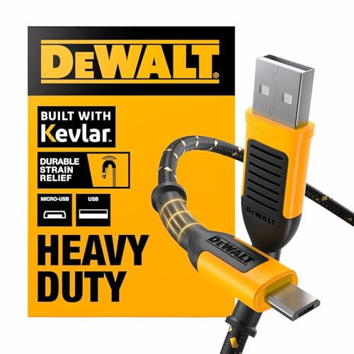 DEWALT Reinforced Braided Cable for Micro-USB, 4 ft.