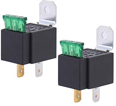 Relé con fusible de encendido/apagado, 12 V, 30 A, zócalo de base de montaje de fusible de 4 pines para automóvil, Metal normalmente abierto para automóvil, Motor, paquete de 2