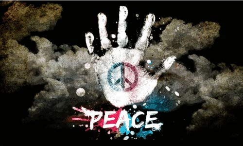 Bandiera della mano della pace - Stampa digitale - 100% poliestere con occhielli - FlagSuperstore©