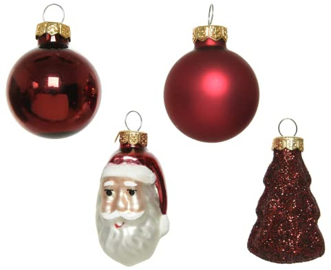 Christbaumkugeln Figuren Mix Ox Blood ochsenblutrot aus Glas - 9er Set