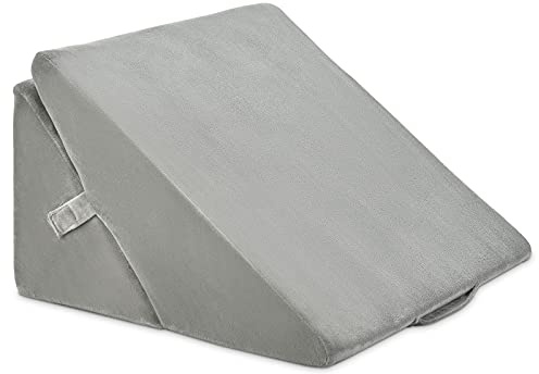 GIANTEX Coussin de Lecture Triangulaire, Oreiller Anti-Stress en Mousse à Mémoire, Coussin de Coin, pour s'Asseoir, Lire, Maux de Dos, Douleurs aux Jambes, Thérapeutique Post Opératoire (Gris)