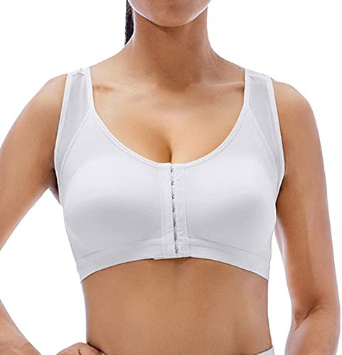 Hxiaen Reggiseno reggiseni senza spalline in silicone con bretelle, bianco-6., M