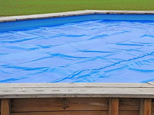 Abdeckplane mit Luftblasen für Pool, achteckig, Safran 2, 6,20 x 3,95 m – Grau