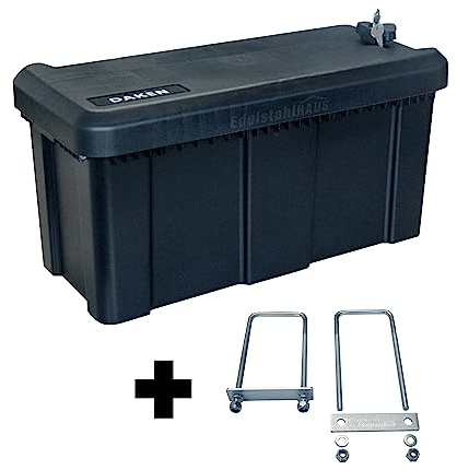 Daken B23-1 + inkl. Montagesatz MON5002, Werkzeugkasten, Deichselboxen, Stauboxen, Staukasten LKW, 250 x 550 x 280 mm, ca. 23 Liter, Edelstahlhaus GmbH