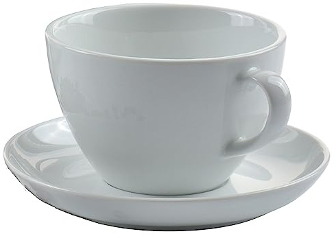 Jumbotasse Cappucciontasse Latte Macchiato Tasse - 400ml mit Untertasse Porzellan