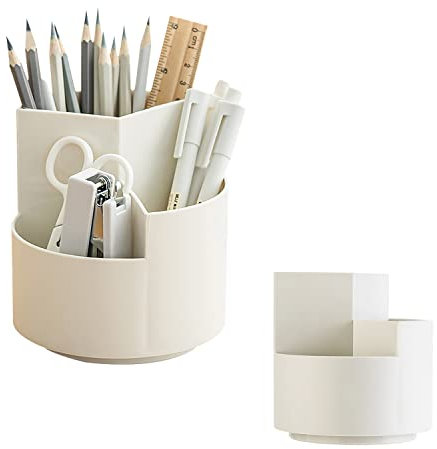 Schreibtisch-Stiftehalter, 3 Fächer, um 360 Grad drehbar, Stift-Tisch-Organizer, Desktop-Aufbewahrung, Stift-Organizer, Schreibwaren, niedlicher Stiftebecher, Büro, Schule, Künstlerbedarf, Kinder/98