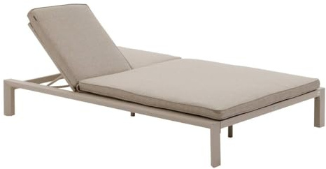 Hespéride - Lit de Piscine Double Inclinable Évasion Argile et Beige - 2 Places - 5 Positions - Anti-Rouille Texaline - Mobilier Détente pour Jardin
