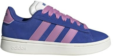 adidas Women's Grand Court Alpha 00s Shoes, Semi Lucid Blue/Preloved Purple/Off-white, 7.5