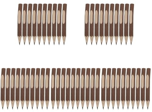50 Pcs Wooden Pencil, Wood Graphite Wooden Tree Rustic Twig Pencils for Kids, Tree Bark Pencils, Woodland Baby Shower Decorations Log Short Drawing Tool Child