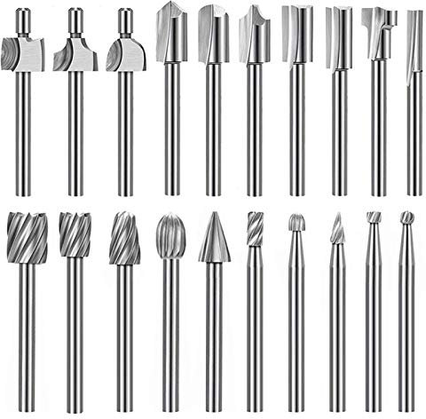 Limas de metal for acero, herramientas mecánicas, juego de limas de escofina de metal, juego de brocas de fresado de 1/8 de pulgada, 20 piezas, cortador de fresado, cuchillo de grabado de carburo for