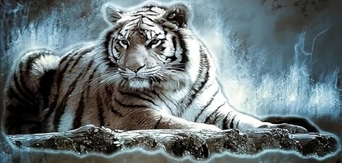 5D DIY Diamond Painting, Eis Diamond Painting XXL Erwachsene Groß 100x233cm, Diamond Art Tigerkönig Diamant Painting Bilder Kinder Anfänger, Dimondpaintin Crystal Arts, Geschenke für Frauen, Wand Deko