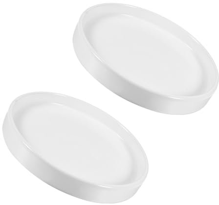 M METERXITY 2er Pack Pflanzuntersetzer - Keramik runder Pflanztopf Untersetzer Sukkulenten Blumentopf Ablaufschale für Innen- und Außenbereich (6,5 Zoll, Weiß)