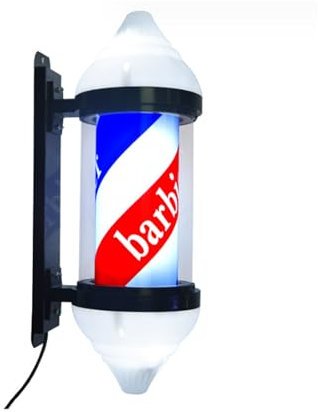 XNYXLPP Luz de Poste de Peluquero, Letrero de peluquería, Letrero Abierto de Poste de Peluquero de 24 Pulgadas, Tiras LED giratorias, luz giratoria para salón de Belleza al Aire Libre (G)