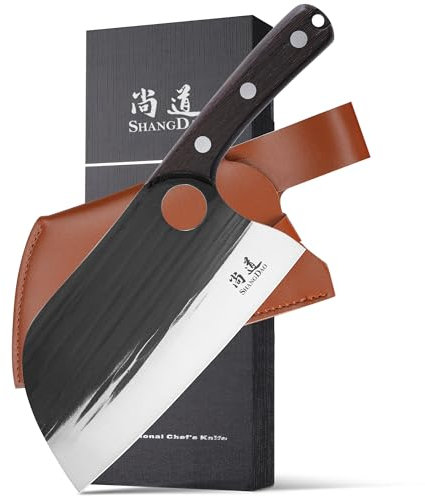SHANGDAO Coltello da macellaio da 19.5 cm, coltello da macellaio per tagliare la carne, coltello da macellaio in acciaio ad alto tenore di carbonio, For Home Kitchen and Restaurant