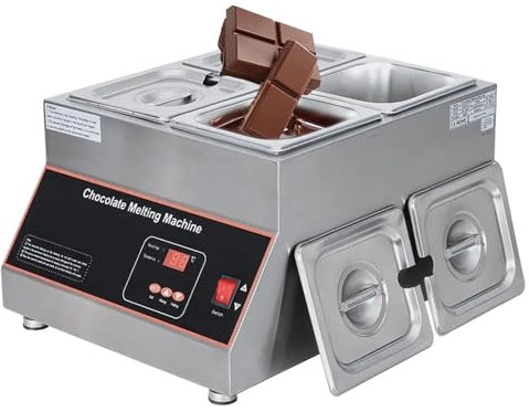 MáQuina Para Templar Chocolate, Fondue EléCtrica Para Derretir Chocolate, Fundidor De Chocolate Comercial, Olla Para Derretir Chocolate, Calentador De Alimentos De Acero Inoxidable,220V-4Tank