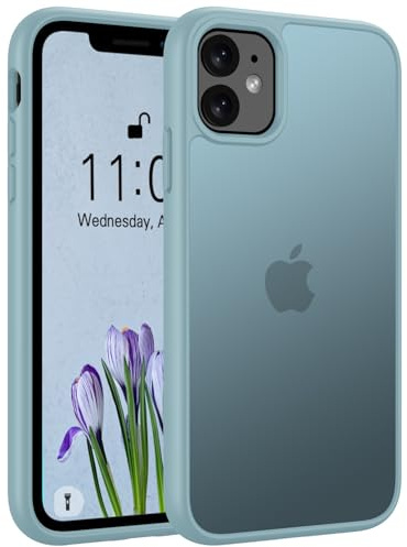 Andwing Matt Hülle für iPhone 11 6,1 Zoll Hellblau | Militärstandard FallSchutz Handyhülle Durchscheinende Rückseite Schutzhülle, Anti-Fingerabdruck Kratzfest Haltbar