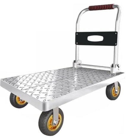 DRFGNF Coolpleasant Klappbarer Plattformwagen mit 150 kg Tragkraft und 360-Grad-Schwenkrädern, Gepäckwagen zum Beladen und Aufbewahren, 60 x 40 cm