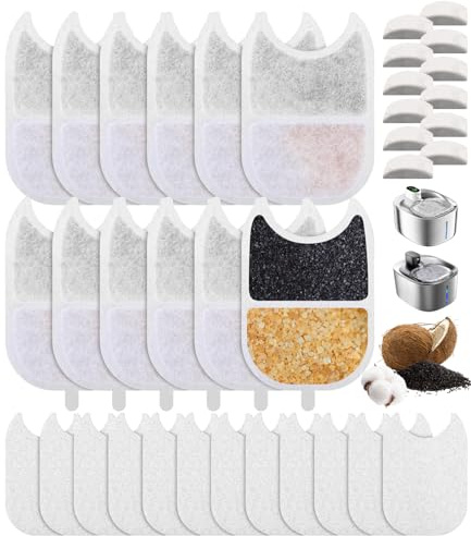 12 Filtro Fuente para Gatos,Filtros de Repuesto para Fuente Agua de Gato