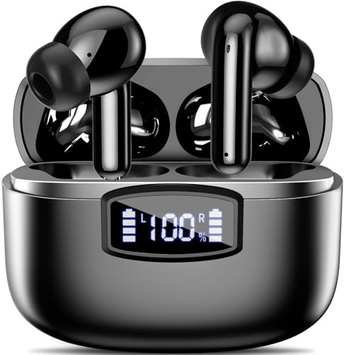 Kabellose Kopfhörer, Bluetooth 5.3, ENC-Geräuschunterdrückung, LED-Anzeige, 40 Stunden Akkulaufzeit, Hi-Fi-Stereo, Touch-Steuerung, IP7 wasserdicht