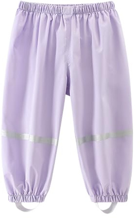 Dioshark Pantalon de Pluie pour Enfant Imperméable Surpantalon Réfléchissant Pantalon de Boue Coupe-Vent Léger Respirant Non Doublé avec Elastique Ski Randonnée Extérieure pour Garcon Fille 1-8 Ans