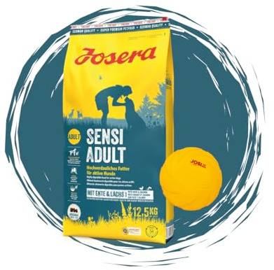 Josera - Hundefutter - Josera Exclusive SensiAdult - Trockenfutter 12,5 KG - Hochverdauliches Hundefutter für aktive Hunde + Goodie Frisbee