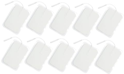 Elektroden Therapiepads Weiß aus Vliesstoff und Silikon | Klebepad Unterlage, Weniger Reizung und Angenehmerer Tragekomfort, 10 Stück Packung für Massagegerät