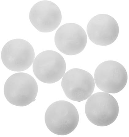 HAPINARY 10 Stück 5cm Weiße Styropor Bälle Für Selbstgemacht Handwerk Glatte Oberfläche Bastelmaterial Für Weihnachts Und Partydekorationen