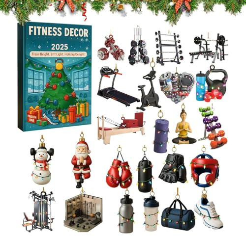 Fitnessutrustningsprydnader Advent 2025 24 Dagars Dekorationer