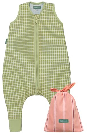 molis&co - Baby Schlafsack mit Füßen 0.5 TOG - Sommerschlafsack für Jungen - Kinder Babyschlafsack mit Beinen - 100% Baumwolle (Oeko-TEX 100), Premium Qualität - Pistacchio (90 cm)
