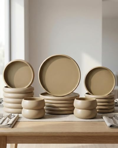 BAVARY Service Vaisselle Chubby-B 24 Pcs – Set De Table & Assiette Porcelaine – Service De Table 6 Personnes De Plates & Assiette Creuse, Bols, Vaisselle Et Arts De La Table Micro-onde/Lave-Vaisselles