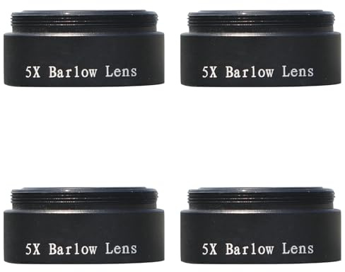 Mokamika 4 lentes Barlow 5X para cada x 0.6 rosca 1,25 Telescopio ocular Astronomía Diagonal Extender Tubo o Adaptador de Cámara