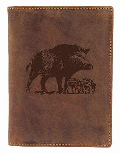Greenburry Ausweismappe mit Wildschwein Motiv I Jäger-Ausweismappe mit Wildsau Motiv I 16,5x12x1 cm