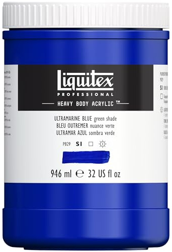 Liquitex 4413380 Professional Heavy Body Acrylfarbe in Künstlerqualität mit ausgezeichneter Lichtechtheit in buttriger Konsistenz, 946ml Topf - Ultramarinblau (Grünton), 946ml Topf - Acrylfarbe