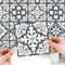WALPLUS 15cm(6) 24 pcs Dark Grey Spanish Renaissance Tile Stickers Removable Self-Adhesive Mural Vinyl Home DIY Bathroom Kitchen Gift Peel and Stick Tile Decals Backsplash Stick On Wall Tile Paint